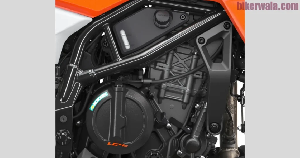 engine from outside of 2025 KTM 390 Adventure